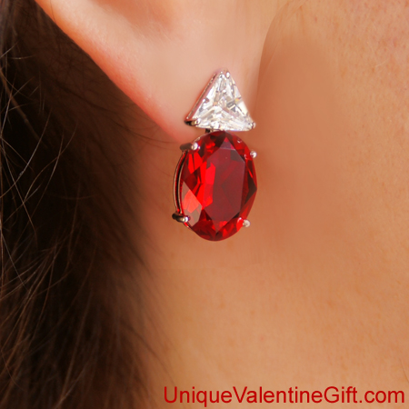 Purchase your Carmen Lúcia Ruby Earrings online at uniquevalentinegift.com - Have a Special Valentine's Day