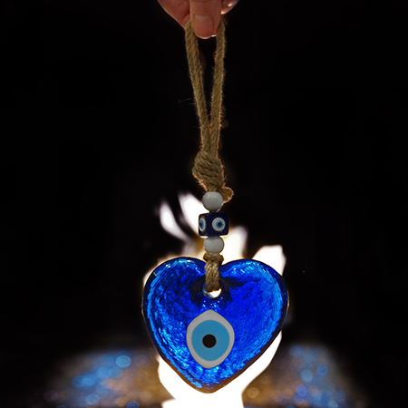 Hanging Glass Eye Heart