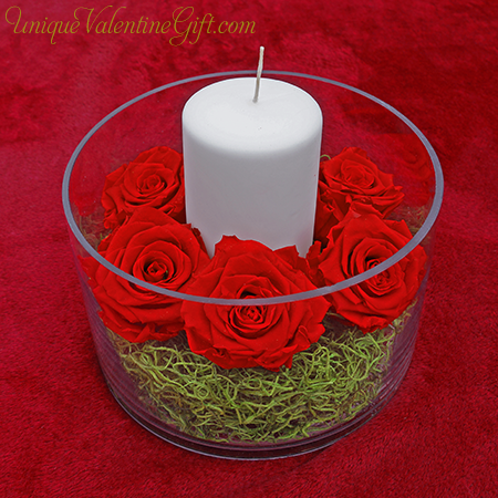 Immortal Scarlet Rose Centerpiece