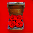 Four Red Rose Head Treasure Chest